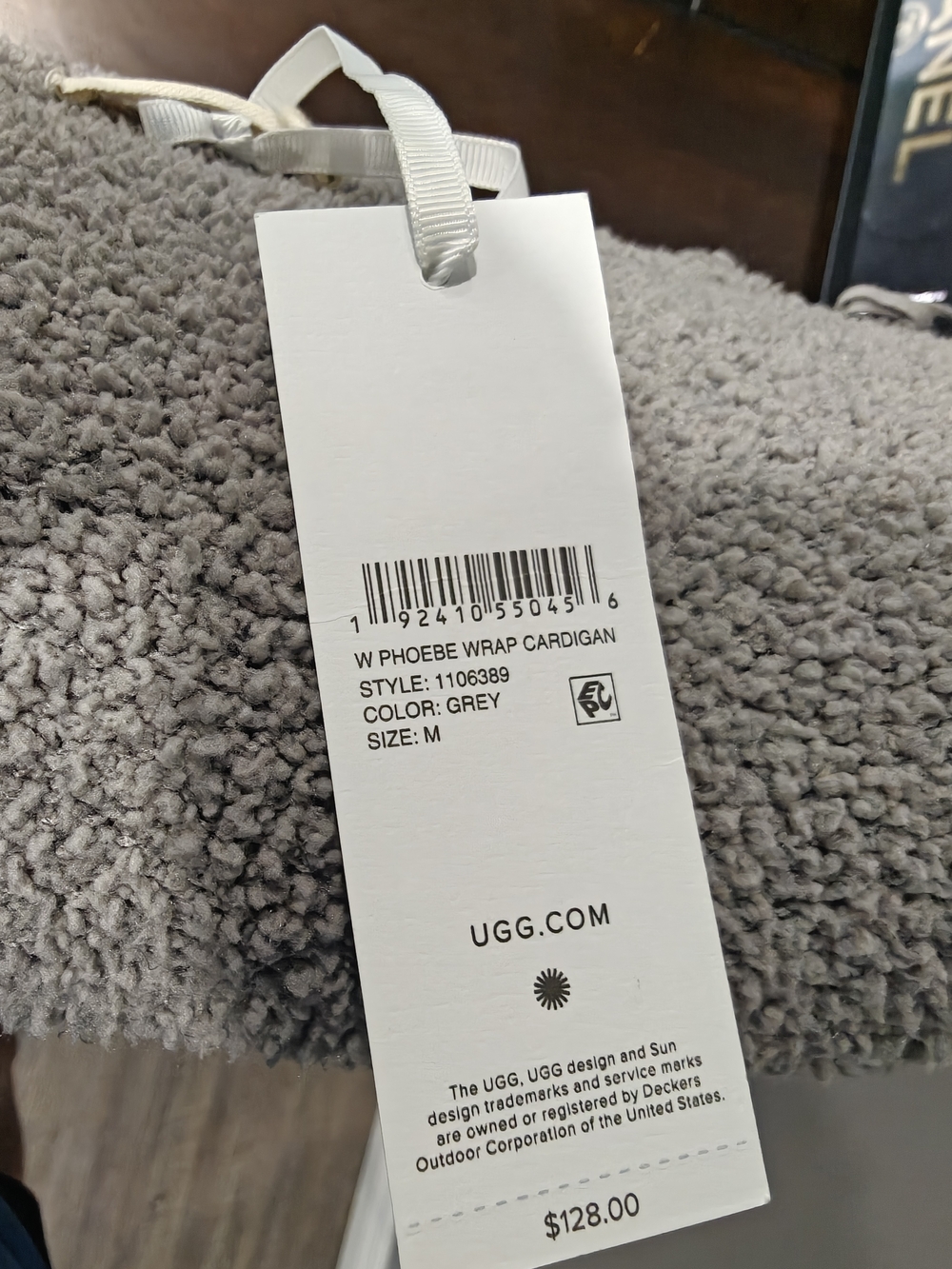 🐢 UGG Phoebe Wrap Cozy Cardigan Grey Oversized Medium - Picture 12 of 13